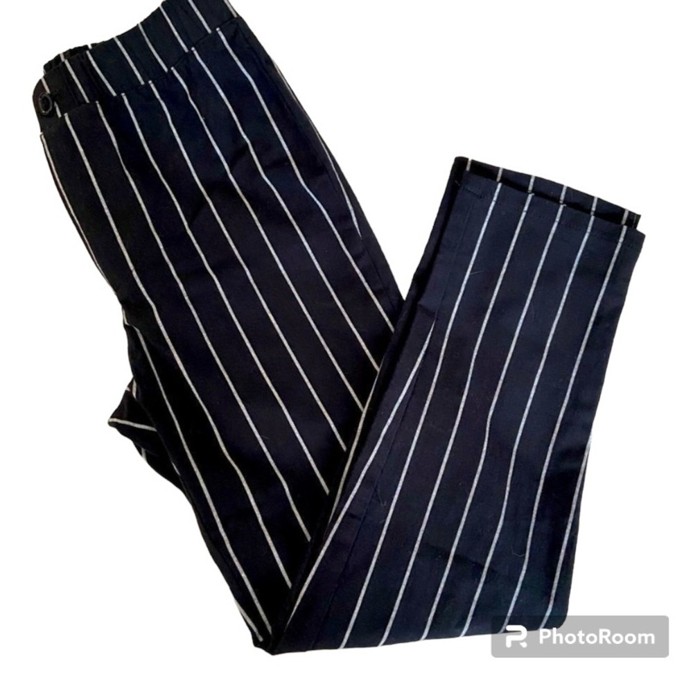 Girls WHITE FAWN black and white striped pant size 12